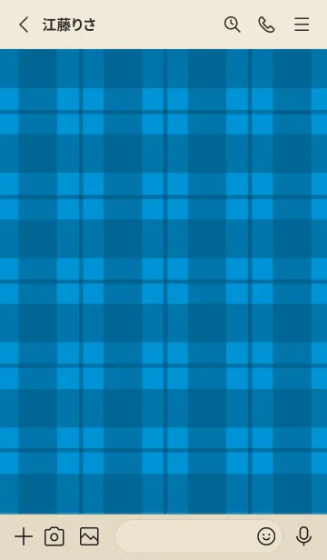 [LINE着せ替え] 青チェックの着せかえ/レッド/ベージュの画像2