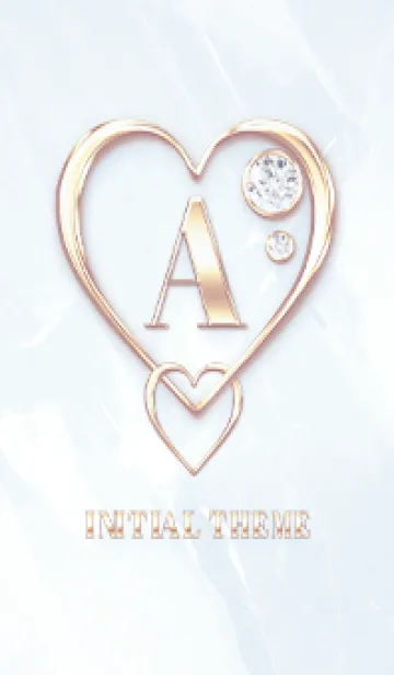 [LINE着せ替え] 【 A 】 Heart Charm & Initial - Blue Gの画像1