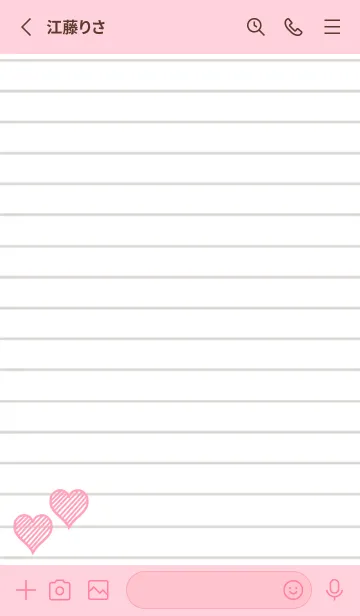 [LINE着せ替え] 幸運ハートのノート/ピンクの画像2