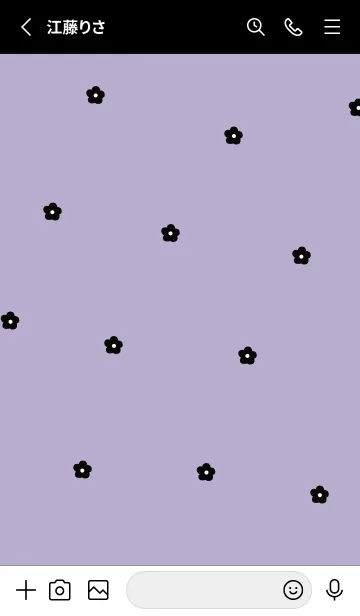 [LINE着せ替え] flower pattern_blackpurpleの画像2