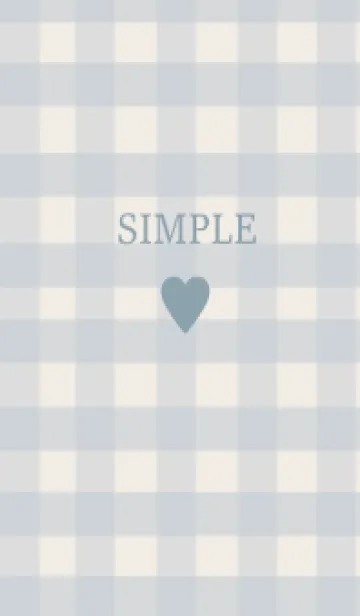 [LINE着せ替え] SIMPLE HEART =check kusumiblue=の画像1