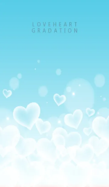 [LINE着せ替え] LOVE HEART GRADATION Blue&White 19の画像1