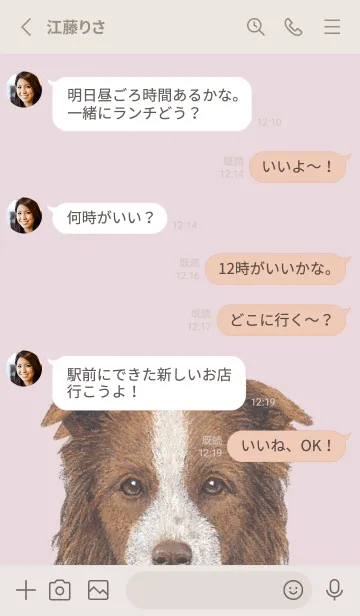 [LINE着せ替え] ICON DOG - ボーダーコリー - PASTEL PK/06の画像3