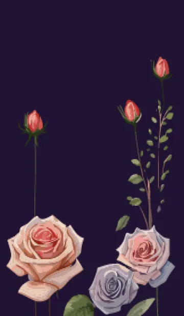 [LINE着せ替え] purple 薔薇と蕾の画像1