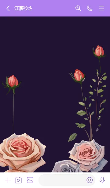 [LINE着せ替え] purple 薔薇と蕾の画像2