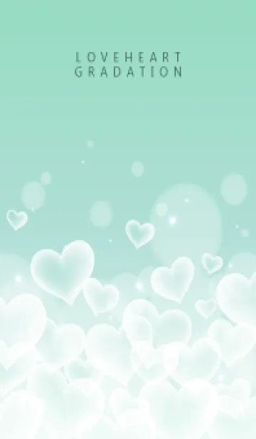 [LINE着せ替え] LOVE HEART GRADATION Emerald&White 19の画像1