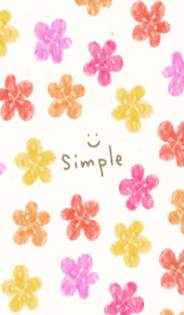 [LINE着せ替え] 水彩 暖色系 お花7の画像1