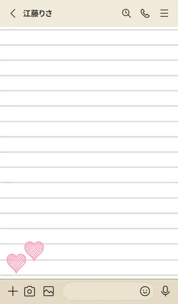[LINE着せ替え] 幸運ハートのノート/レッド/ベージュの画像2