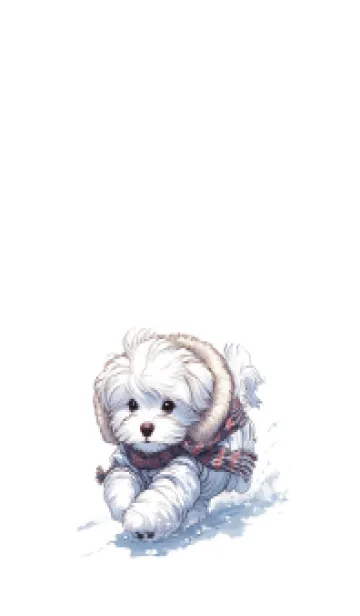 [LINE着せ替え] 秋と冬のマルチーズ犬トビーの画像1