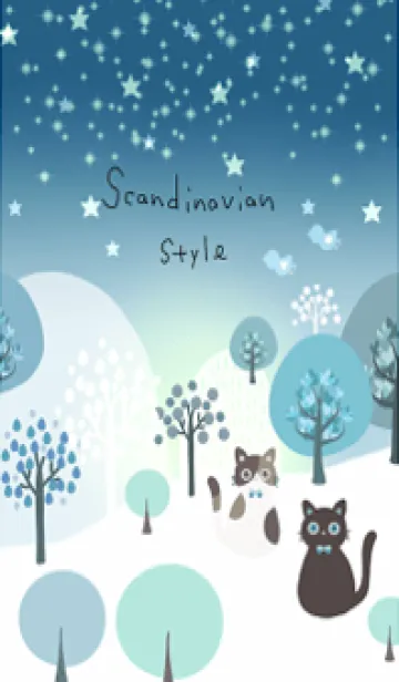 [LINE着せ替え] かわいい森と北欧・ねこ2の画像1