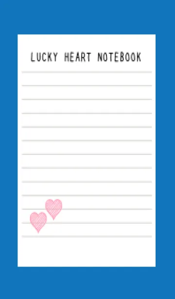 [LINE着せ替え] 幸運ハートのノート/ブルー/ホワイトの画像1