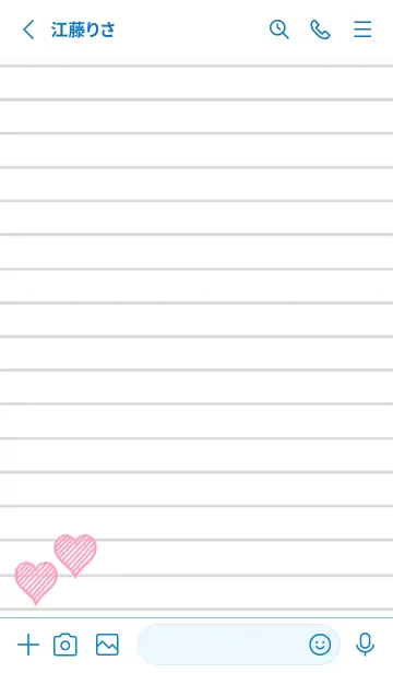 [LINE着せ替え] 幸運ハートのノート/ブルー/ホワイトの画像2