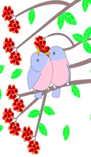 [LINE着せ替え] 花と鳥の絵画-白いバージョンの画像1