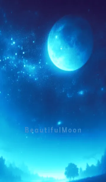 [LINE着せ替え] Beautiful Moon-BLUE 18の画像1