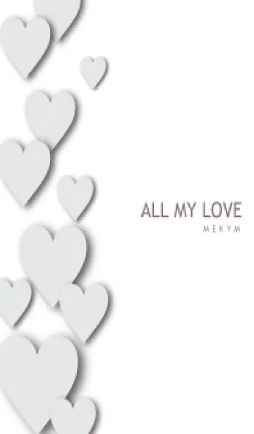 [LINE着せ替え] ALL MY LOVE-WHITE GRAY HEART 20の画像1