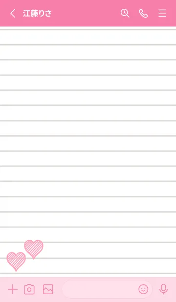 [LINE着せ替え] 幸運ハートのノート/ホットピンクの画像2