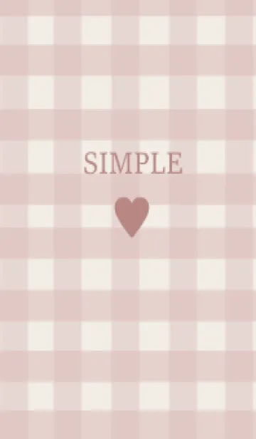 [LINE着せ替え] SIMPLE HEART =check beigepink=の画像1