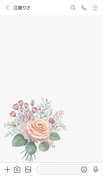 [LINE着せ替え] white 薔薇のブーケの画像2