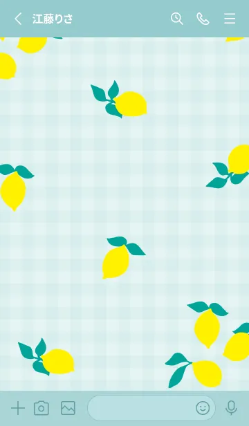 [LINE着せ替え] レモン チェック柄13の画像2