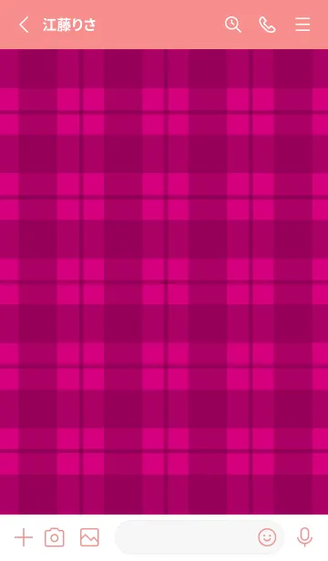 [LINE着せ替え] 赤チェックの着せかえ/朱色の画像2