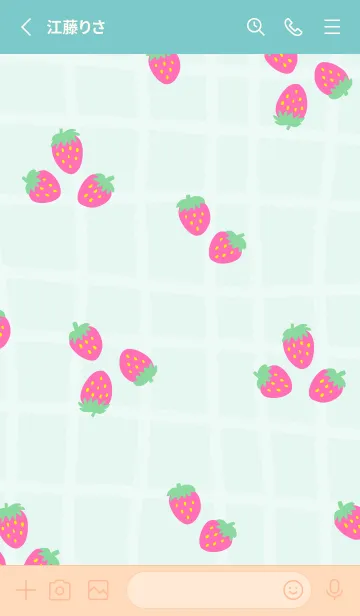 [LINE着せ替え] ピンク苺 チェック20の画像2