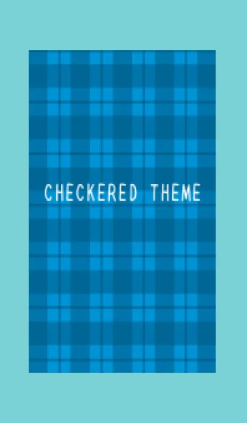 [LINE着せ替え] 青チェックの着せかえ/ミントグリーンの画像1