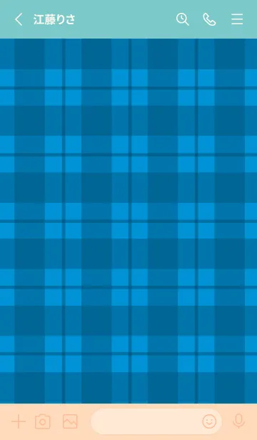 [LINE着せ替え] 青チェックの着せかえ/ミントグリーンの画像2