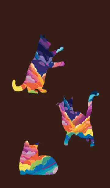 [LINE着せ替え] brown 猫たちの画像1