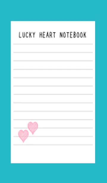 [LINE着せ替え] 幸運ハートのノート/ターコイズブルーの画像1