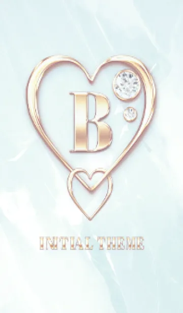 [LINE着せ替え] 【 B 】 Heart Charm & Initial - Blue 2の画像1