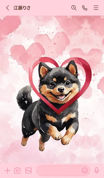 [LINE着せ替え] black shiba inu InLove Theme (JP)の画像2