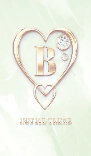 [LINE着せ替え] 【 B 】 Heart Charm & Initial - Greenの画像1