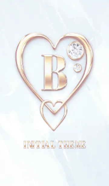 [LINE着せ替え] 【 B 】 Heart Charm & Initial - Blue Gの画像1