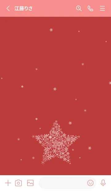 [LINE着せ替え] 雪の結晶でできた星 赤色の画像2