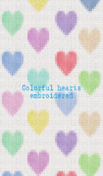 [LINE着せ替え] Colorful hearts embroidered 36の画像1