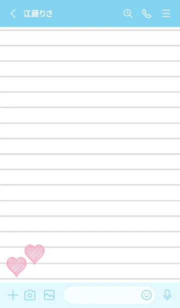 [LINE着せ替え] 幸運ハートのノート/ライトブルーの画像2