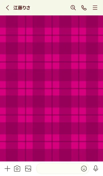 [LINE着せ替え] 赤チェックの着せかえ/リーフグリーンの画像2