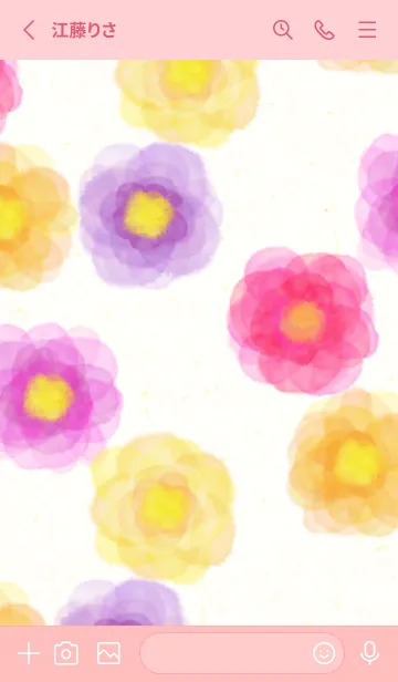 [LINE着せ替え] 水彩 花 赤系6の画像2