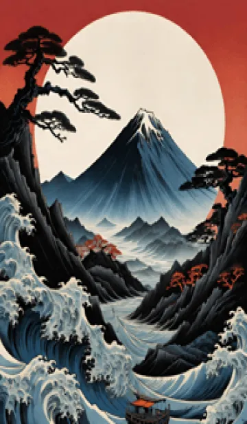 [LINE着せ替え] 浮世絵の風景-夜 8の画像1