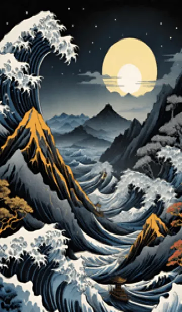 [LINE着せ替え] 浮世絵の風景-夜 20の画像1