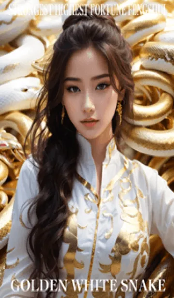[LINE着せ替え] 金運上昇 黄金と白蛇 幸運の97の画像1