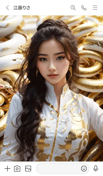 [LINE着せ替え] 金運上昇 黄金と白蛇 幸運の97の画像2