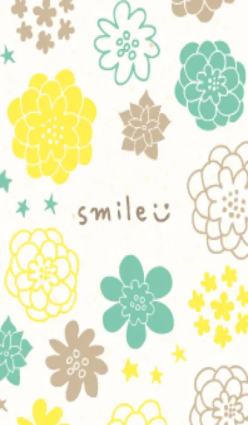 [LINE着せ替え] 北欧風 花と星3の画像1