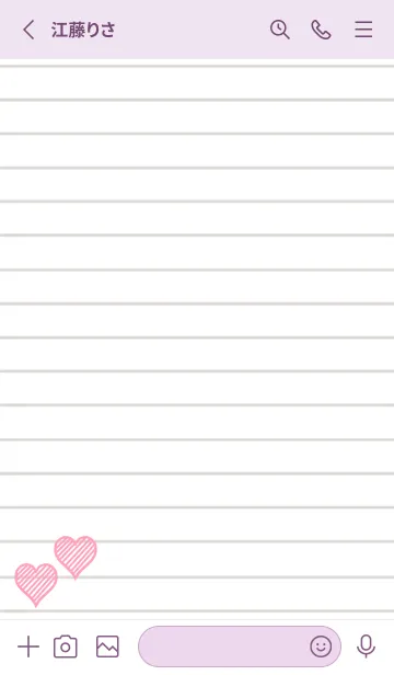 [LINE着せ替え] 幸運ハートのノート/ライトパープルの画像2