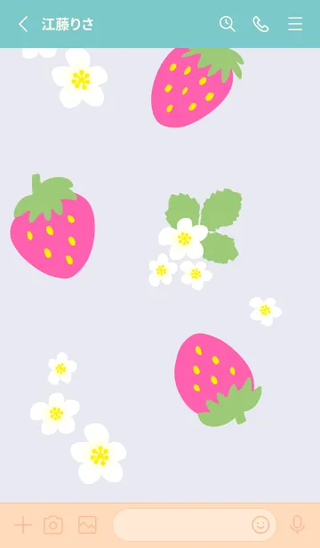 [LINE着せ替え] 苺と花7の画像2