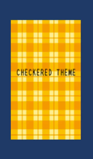 [LINE着せ替え] オレンジチェック/ネイビーブルーの画像1