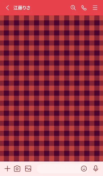 [LINE着せ替え] ハート ギンガムチェック 138の画像2