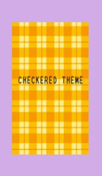 [LINE着せ替え] オレンジチェックの着せかえ/パープルの画像1