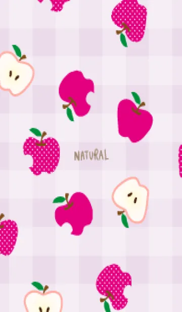 [LINE着せ替え] りんご チェック柄29の画像1