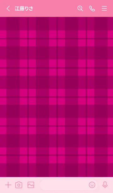 [LINE着せ替え] 赤チェックの着せかえ/ホットピンクの画像2
